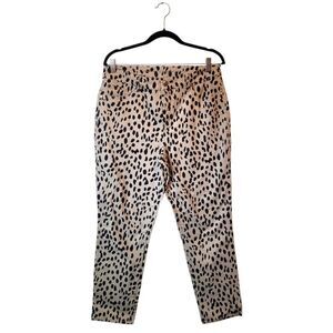Chico's Women's Leopard Print Girlfriend Slim Ankle Pants Size US 10